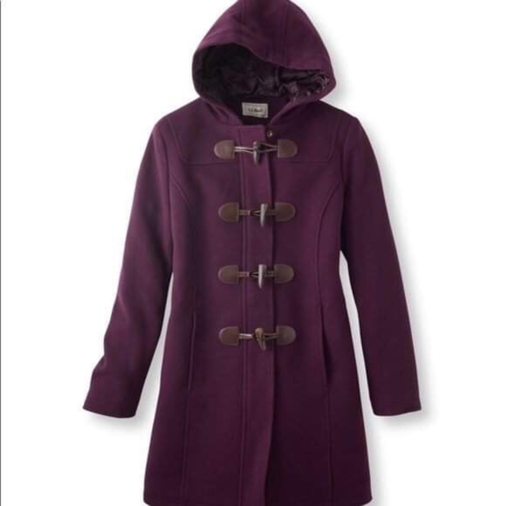 LL Bean Lambs wool Duffel Coat Misses Sz 18